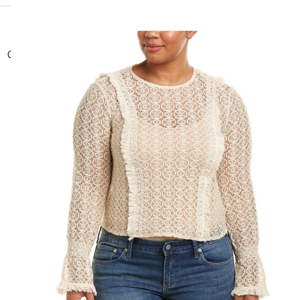 Elvi Lace Blouse with Fluted Sleeves